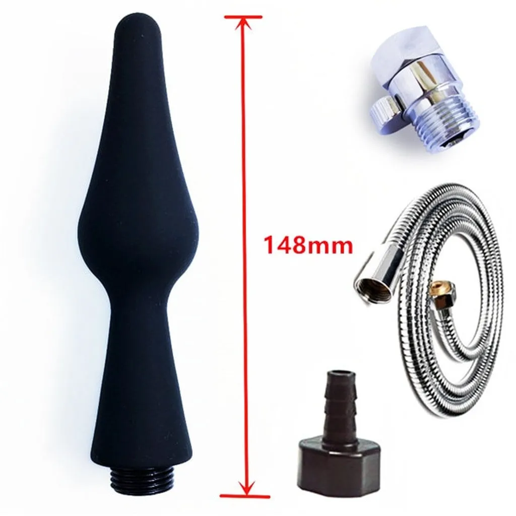 Silicone Enema Shower Nozzle for Healthy Rectal Anal Syringe Douche System Vaginal Cleansing Shower Head Anal Enema Cleaner