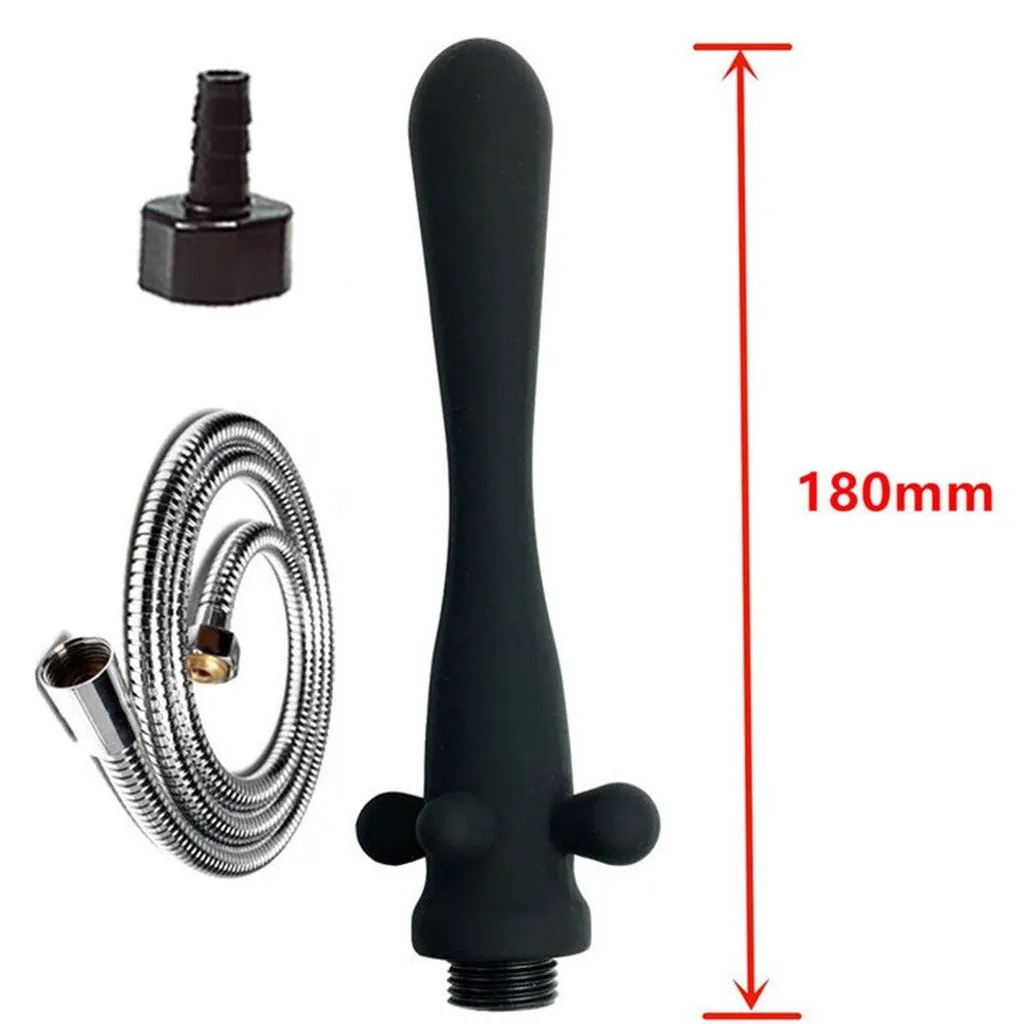 Silicone Enema Shower Nozzle for Healthy Rectal Anal Syringe Douche System Vaginal Cleansing Shower Head Anal Enema Cleaner