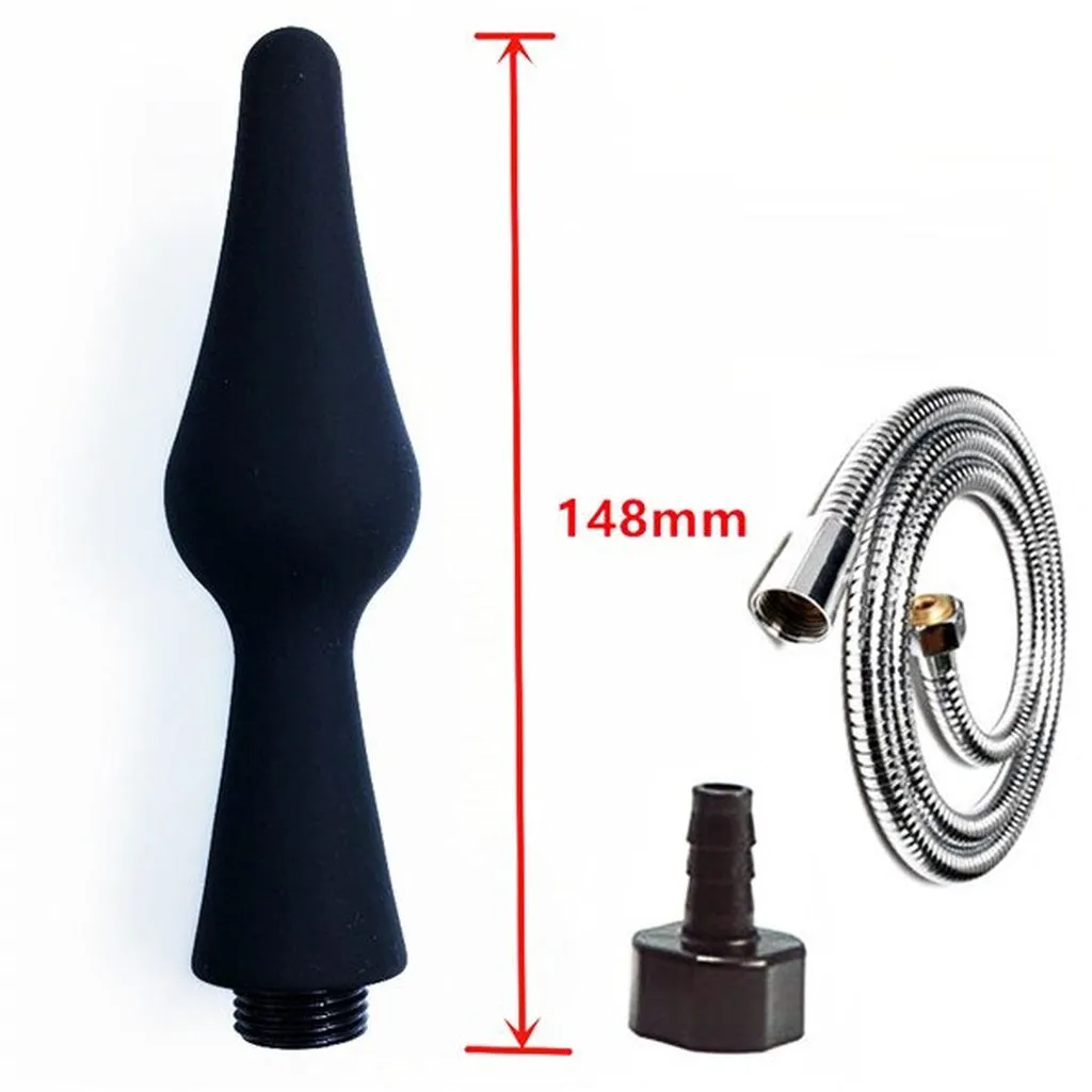 Silicone Enema Shower Nozzle for Healthy Rectal Anal Syringe Douche System Vaginal Cleansing Shower Head Anal Enema Cleaner