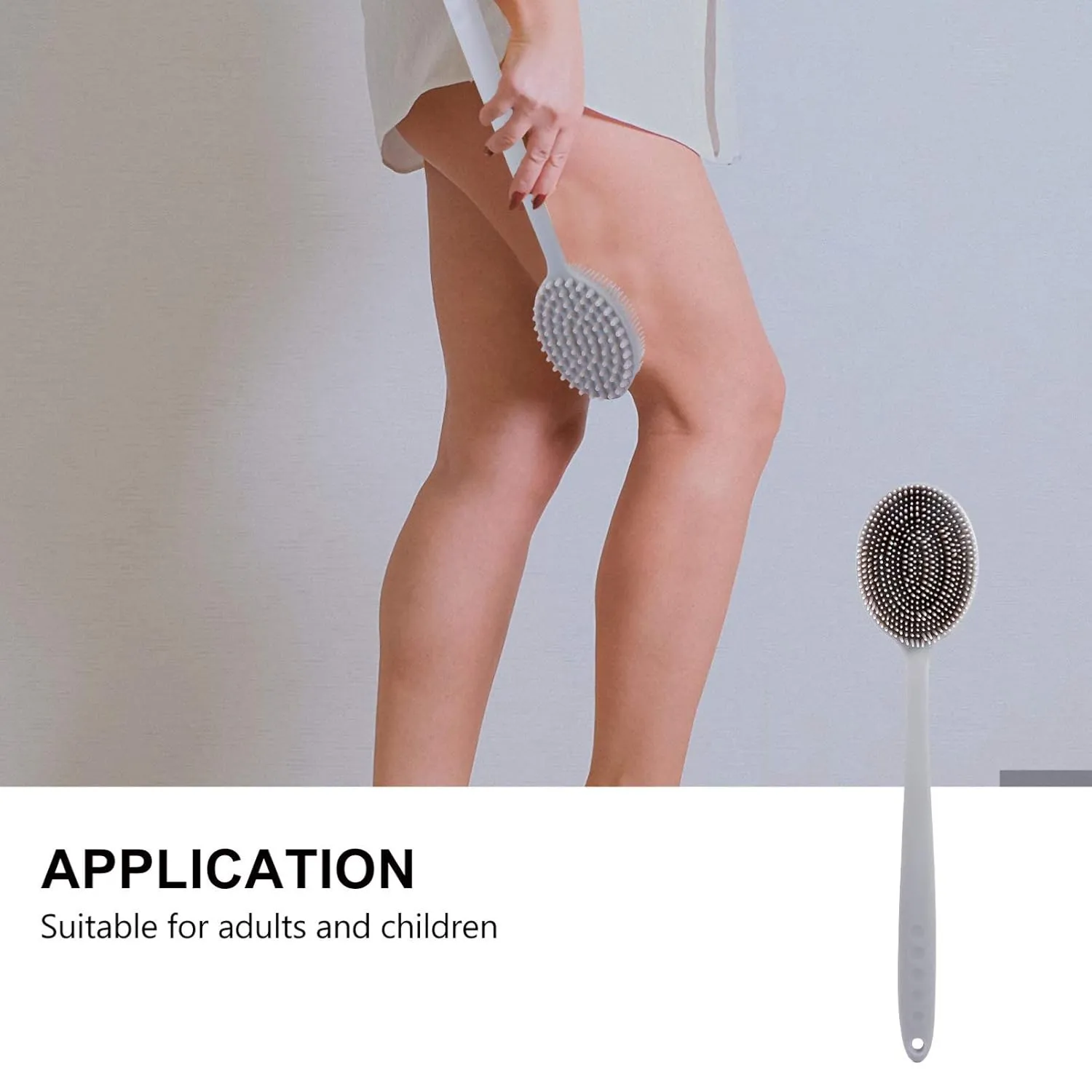 Silicone Scrubbers Body Brush Bath Brush Back Scrubber with Soft Bristles, Handle Exfoliating Brush for Shower for Bathing Shower Tool (Coffee Ash) Silicone Body Brush