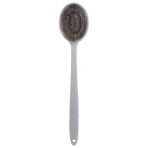 Silicone Scrubbers Body Brush Bath Brush Back Scrubber with Soft Bristles, Handle Exfoliating Brush for Shower for Bathing Shower Tool (Coffee Ash) Silicone Body Brush