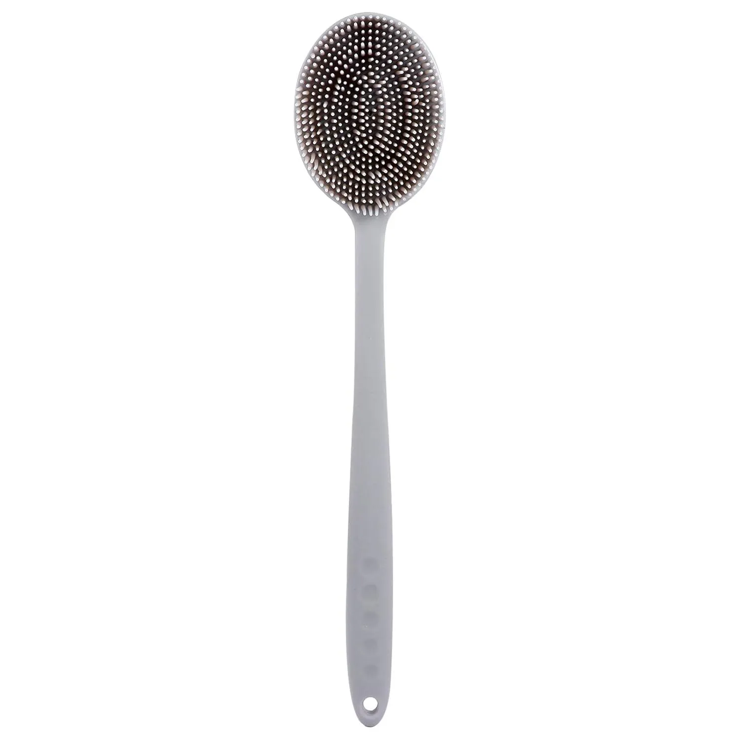 Silicone Scrubbers Body Brush Bath Brush Back Scrubber with Soft Bristles, Handle Exfoliating Brush for Shower for Bathing Shower Tool (Coffee Ash) Silicone Body Brush