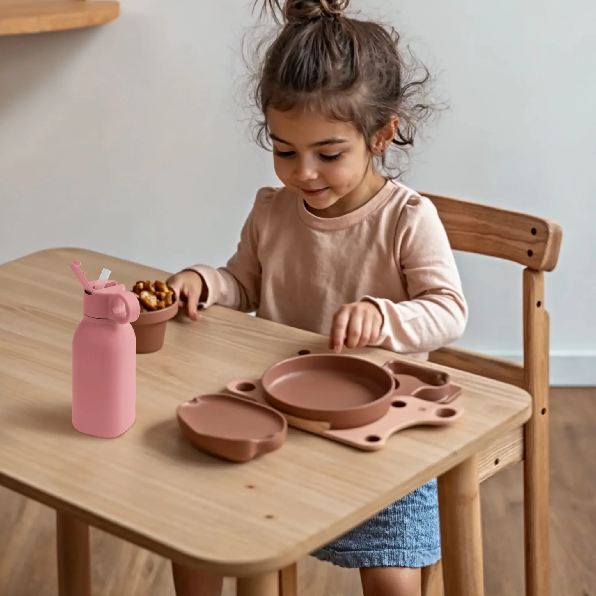 Silicone Water Bottle 450ml | Dusty Pink