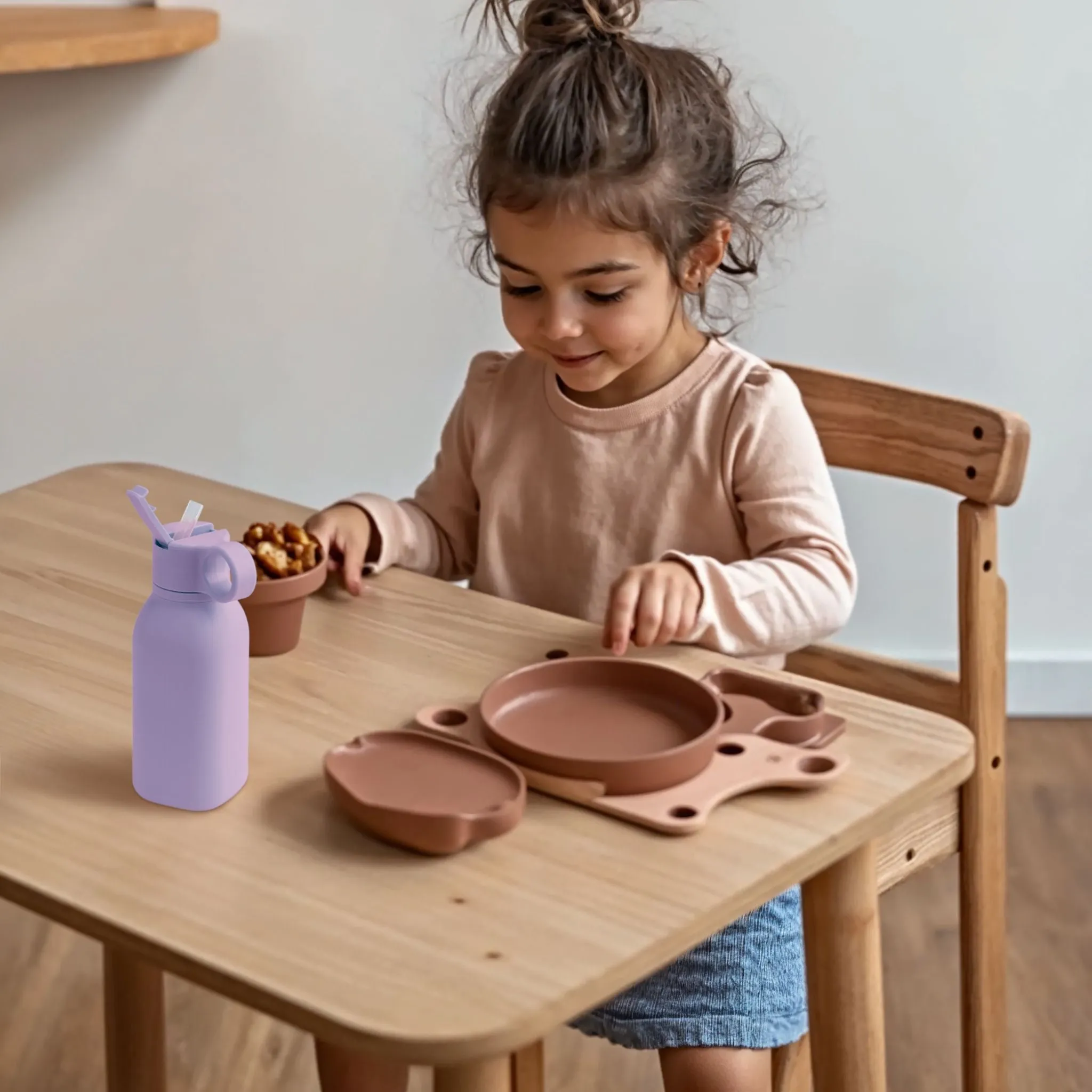 Silicone Water Bottle 450ml | Pastel Purple