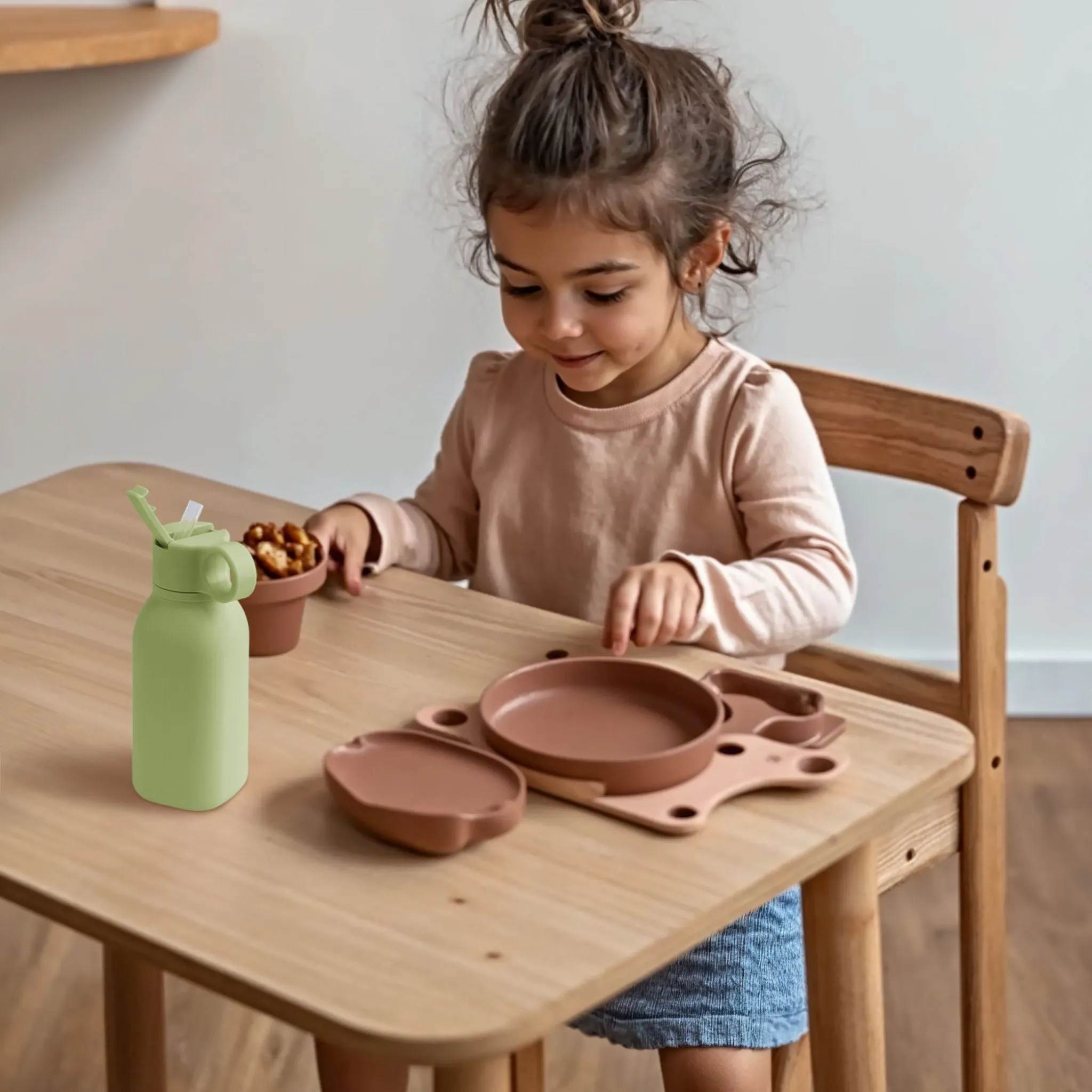 Silicone Water Bottle 450ml | Sage Green