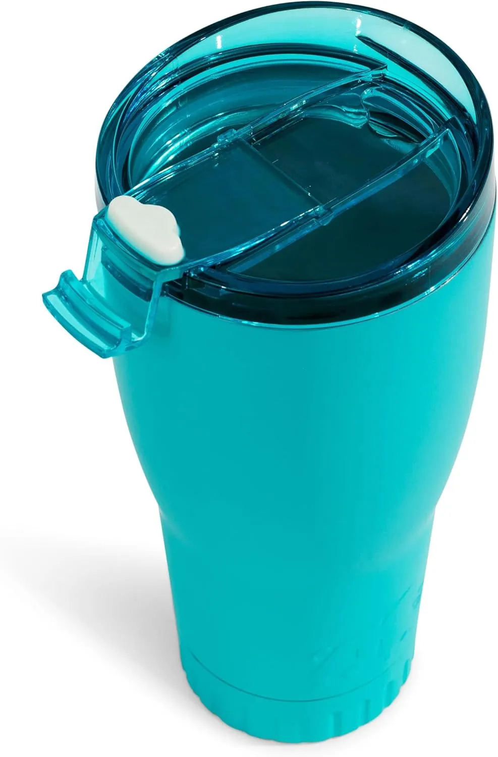 Silver Buffalo Double Walled Vacuum Insulated Stainless Steel Tumbler With Flip Top Lid Keeps Hot and Cold, Travel Coffee Mug Leakproof Lid, 30 Ounces, Matte Teal Blue