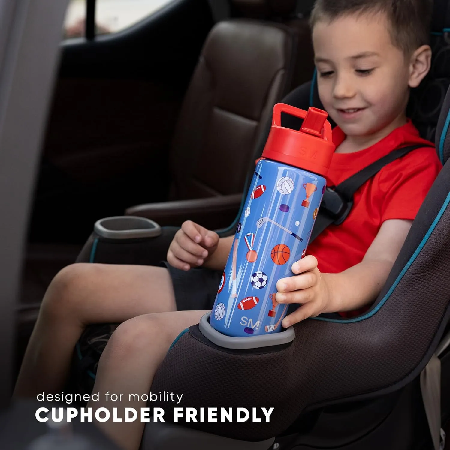 Simple Modern Kids Summit Water Bottle with Straw Lid | 14oz Stainless Steel Cup Insulated Tumbler for Toddlers, School | Sports Balls