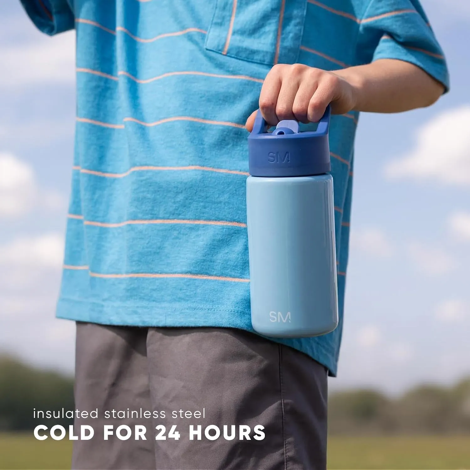 Simple Modern Kids Summit Water Bottle with Straw Lid | DC Comics Superman 18oz Stainless Steel Cup Insulated Tumbler for Toddlers, School | Superman