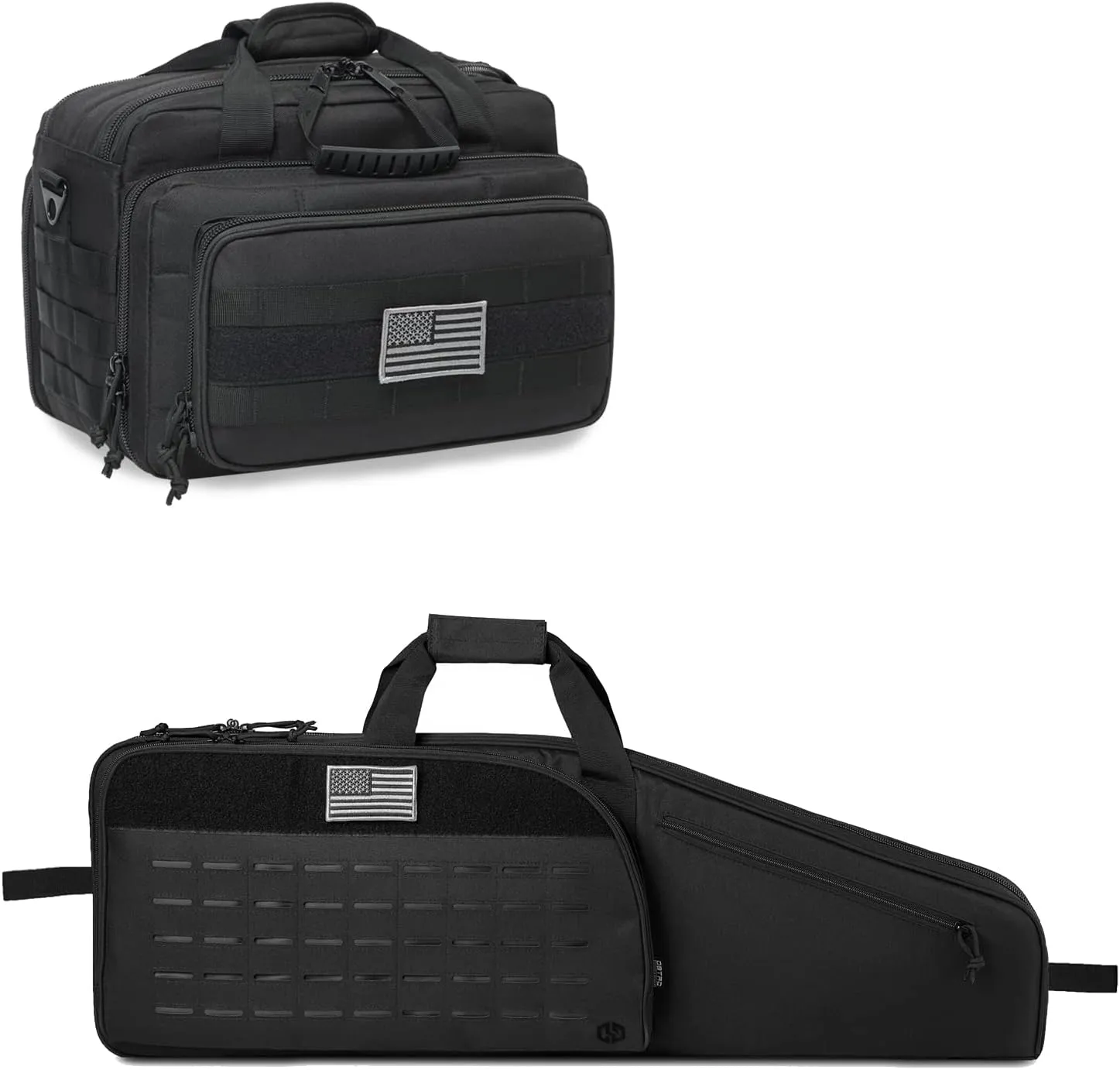 Single Rifle Bag 35" (Black)   Range Bag Medium for 2~4 Pistol (Black), Lockable Zipper, Durable Material, Compact Design