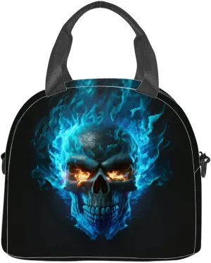 skull the dark Insulated Adult Lunch Bag with Shoulder Strap for Women Lightweight Reusable Portable Freezable Lunch Tote Bag for Work Picnic
