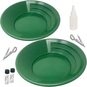 Sluice Fox Gold Panning Kit for Two People; Large 15" Gold Pans, Gold Rush panning kit batea para oro; Gold panning Kits for Adults and Kids; Gold Prospecting Tools