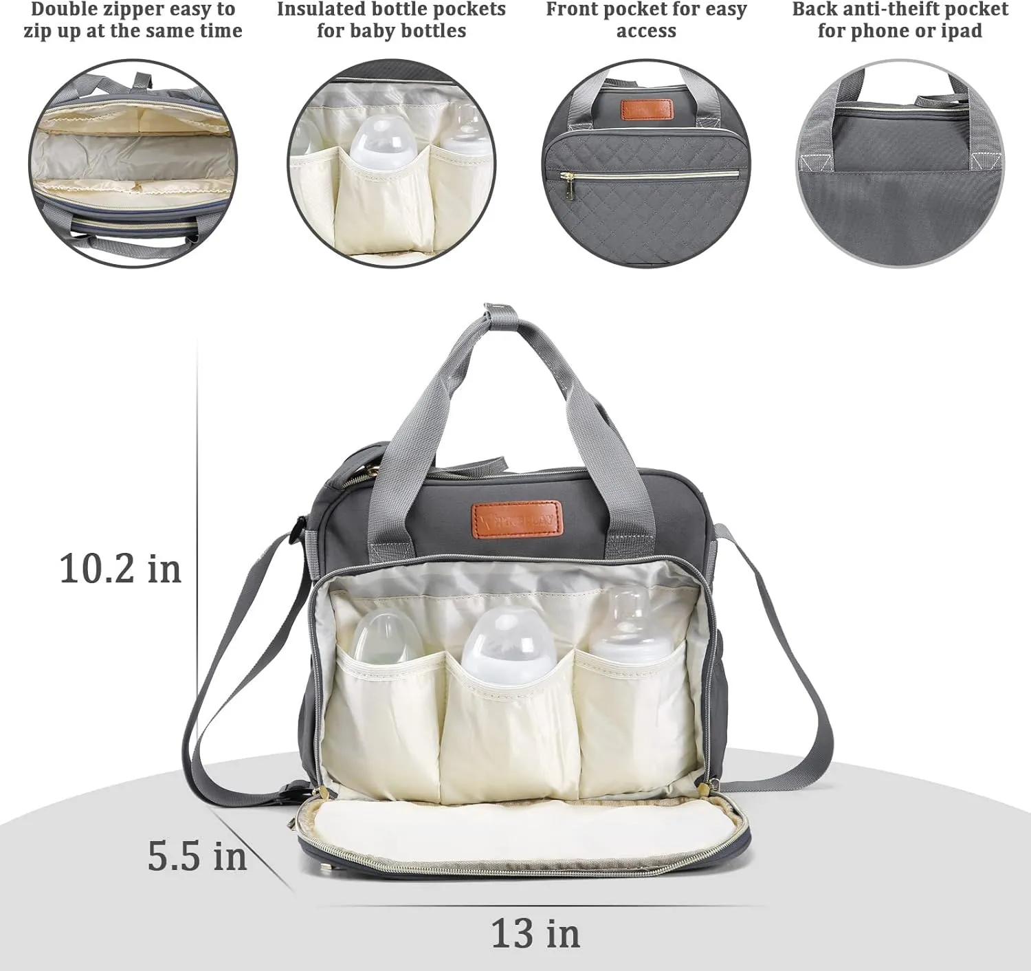 Small Diaper Bag Tote for Girls Baby Nappy Bag - Travel&Outdoor Stroller Organizer Cute Diaper Maternity Bag for Mom Daddy