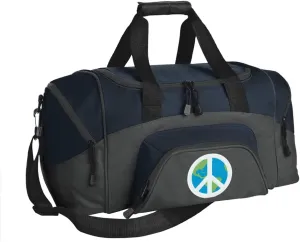 SMALL Peace Sign Gym Bag Deluxe World Peace Travel Duffel Bag