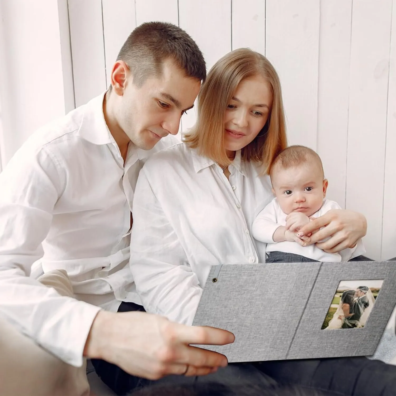 Small Photo Album 5x7 Linen Picture Book, Each Mini 26-Page Album Holds 52 Photos, Art Presentation Folder for Postcards & Picture Storage