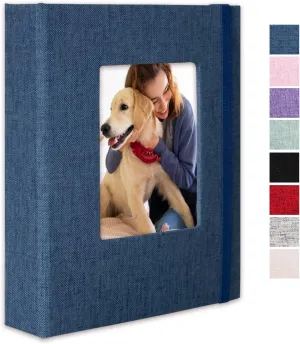 Small Photo Album 5x7 Linen Picture Book, Each Mini 26-Page Album Holds 52 Photos, Art Presentation Folder for Postcards & Picture Storage