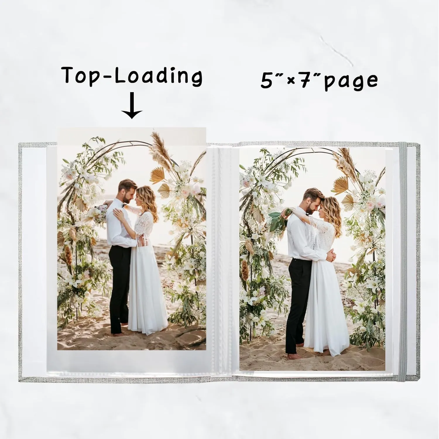 Small Photo Album 5x7 Linen Picture Book, Each Mini 26-Page Album Holds 52 Photos, Art Presentation Folder for Postcards & Picture Storage