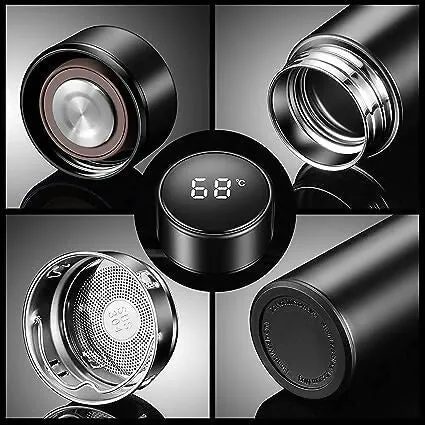 Smart LED Temperature Bottle: Stainless Steel Vacuum Flask for Hot & Cold, Leakproof Travel & Fitness Use