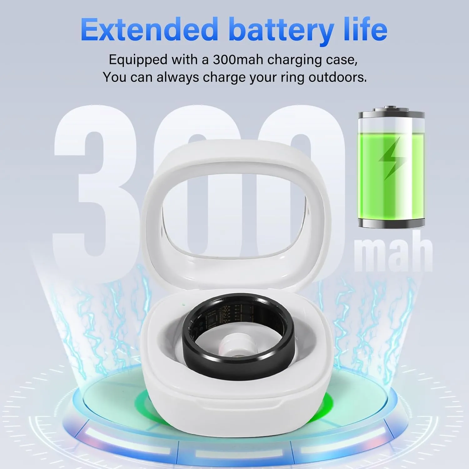 Smart Ring Fitness Tracker Ring for Men Women - Health Heart Rate Ring with Motion Tracking, Sleep Monitor, and Oximetry, No Subscription Fee, Family Care, Remote Photography, IP68 Waterproof(9#)