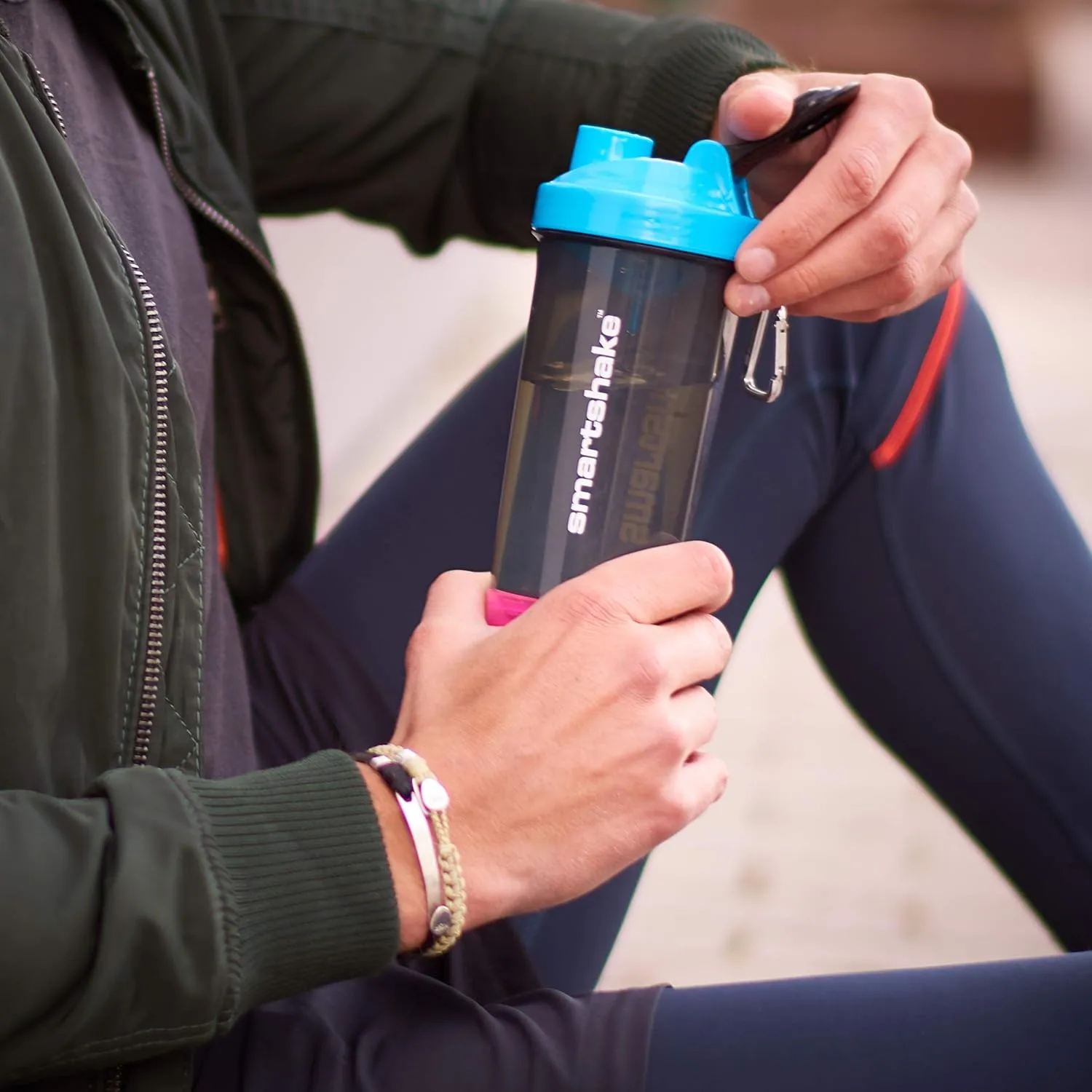 Smartshake Slim 17oz Shaker Cup, Cotton Pink