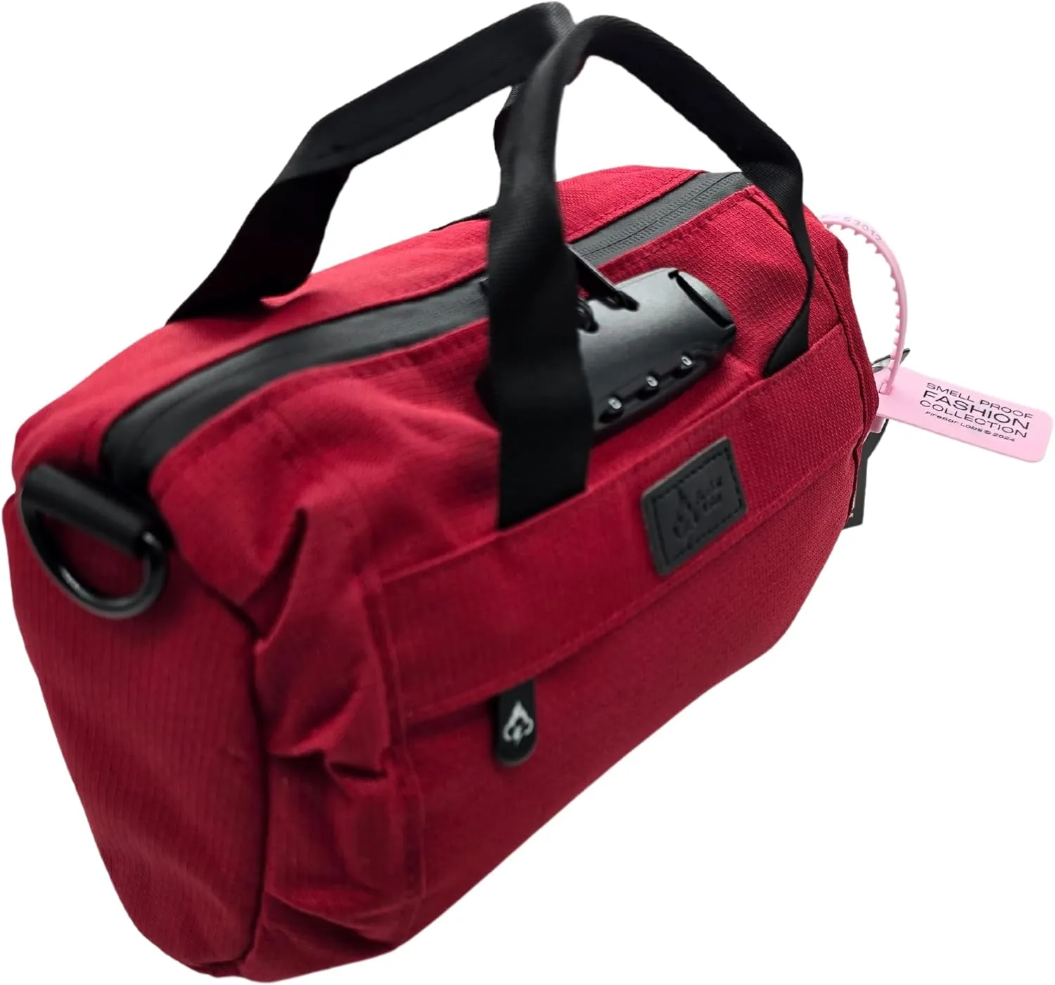Smell Proof Duffle Bag with Anti Theft Combo Lock, Removable Shoulder Strap, Water Resistant, Ultra Durable Double Gasket Zippers   Premium Hardware (Ruby Red, 9-Inch (9" x 5" x 4"))