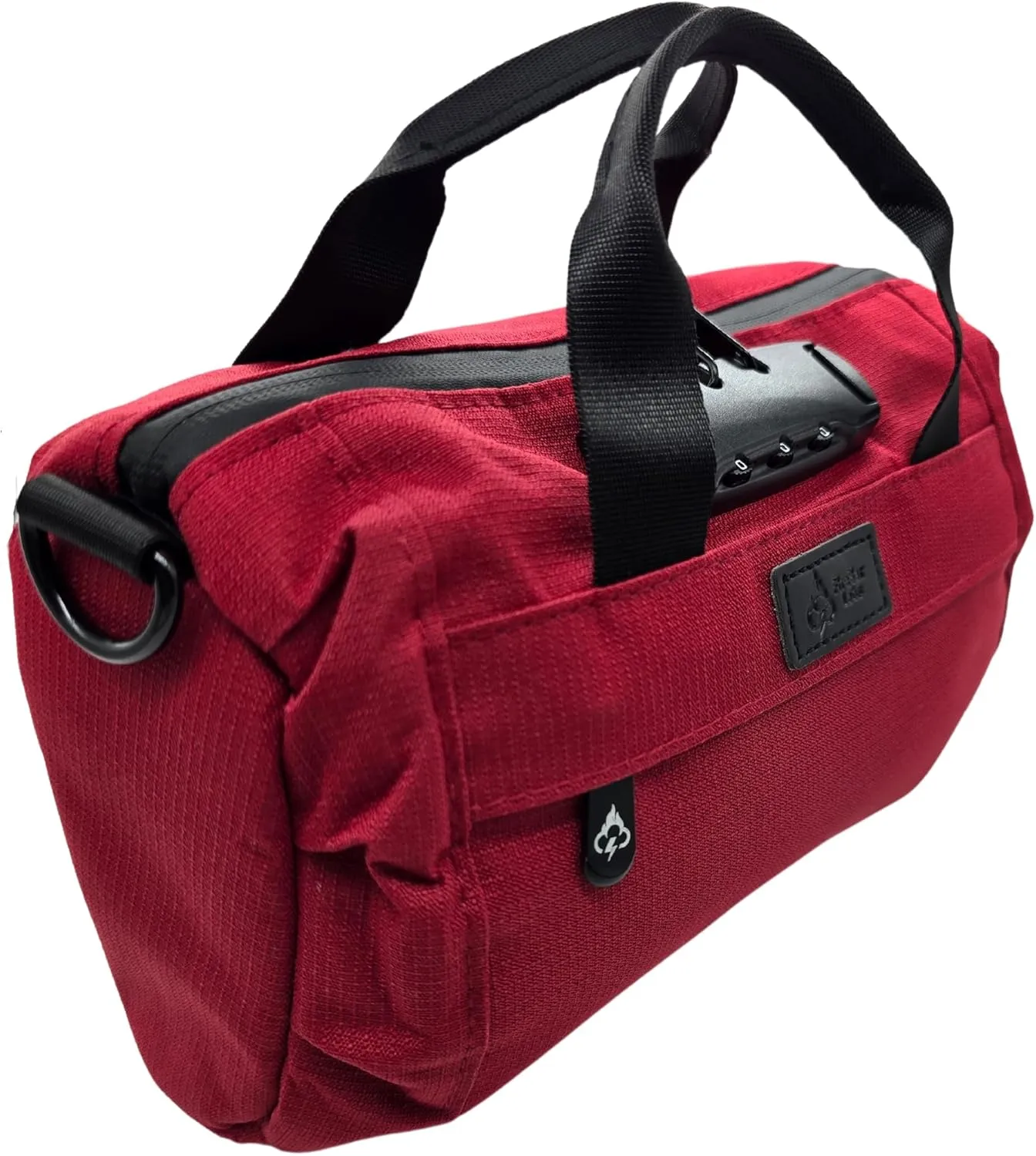 Smell Proof Duffle Bag with Anti Theft Combo Lock, Removable Shoulder Strap, Water Resistant, Ultra Durable Double Gasket Zippers   Premium Hardware (Ruby Red, 9-Inch (9" x 5" x 4"))