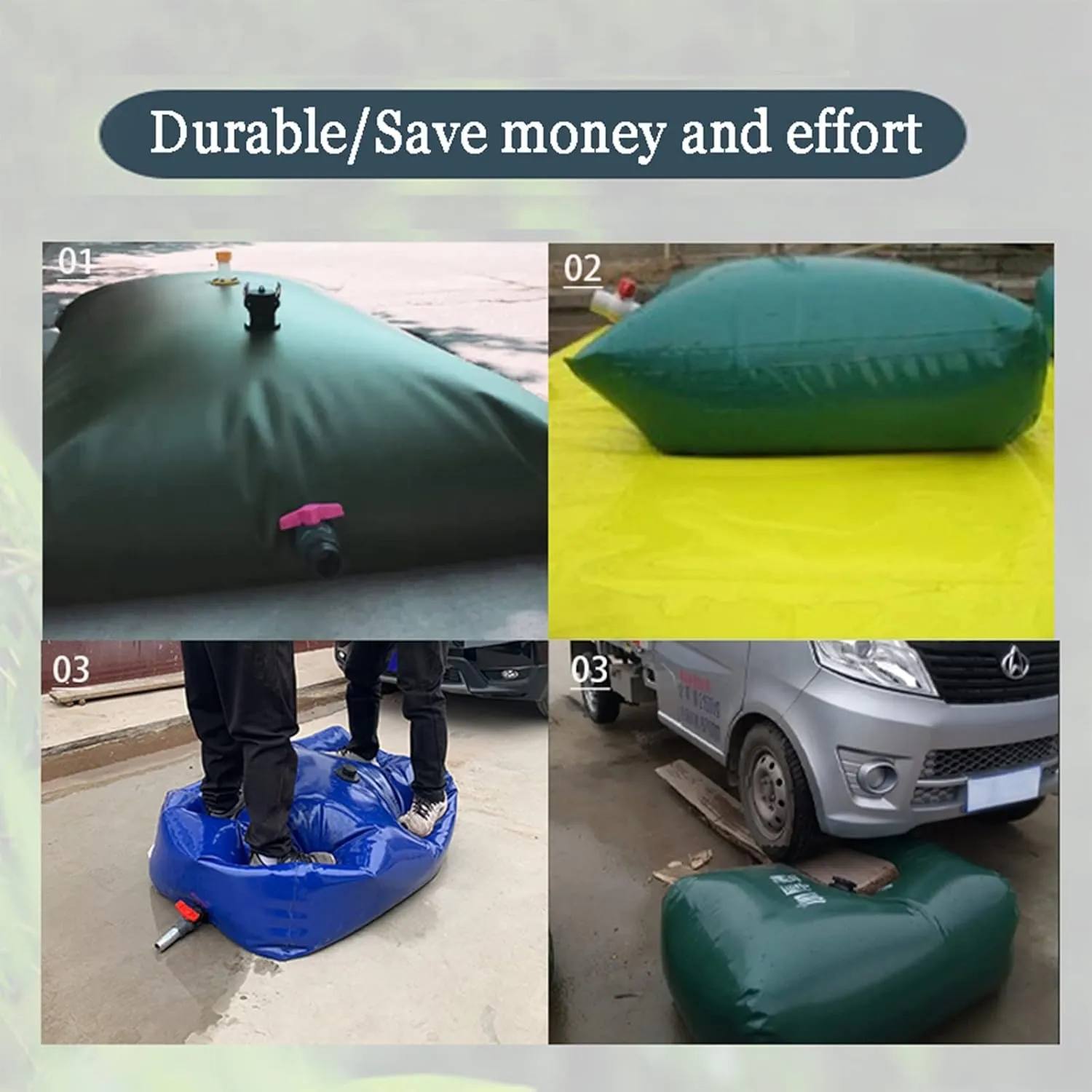 Soft Drought-Resistant Water Bag，Bladder Water Storage Bag, Collapsible Bladder, Portable Water Tank, Large Flexible Emergency Bucket, Camping Shower Water Container ( Size : 1.8*1.2*0.7m/1500L/396gal