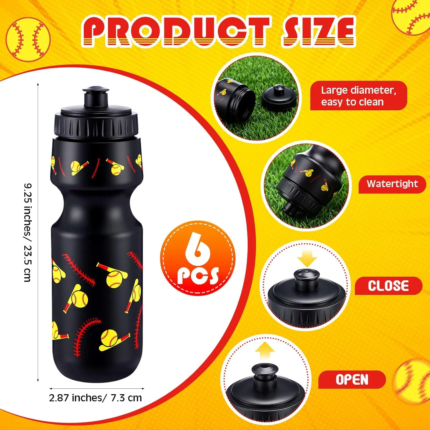 Softball Party Favors 24 oz Softball Water Bottle Gift for Team with Drawstring Bag Bulk Gifts Tumbler Cup Sports Themed Accessories for Events Supplies