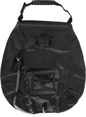 Solar Camp Shower Bag, Portable Back Thermometer Solar Shower Bag 20L with Mango to Travel to Swimming (Black)
