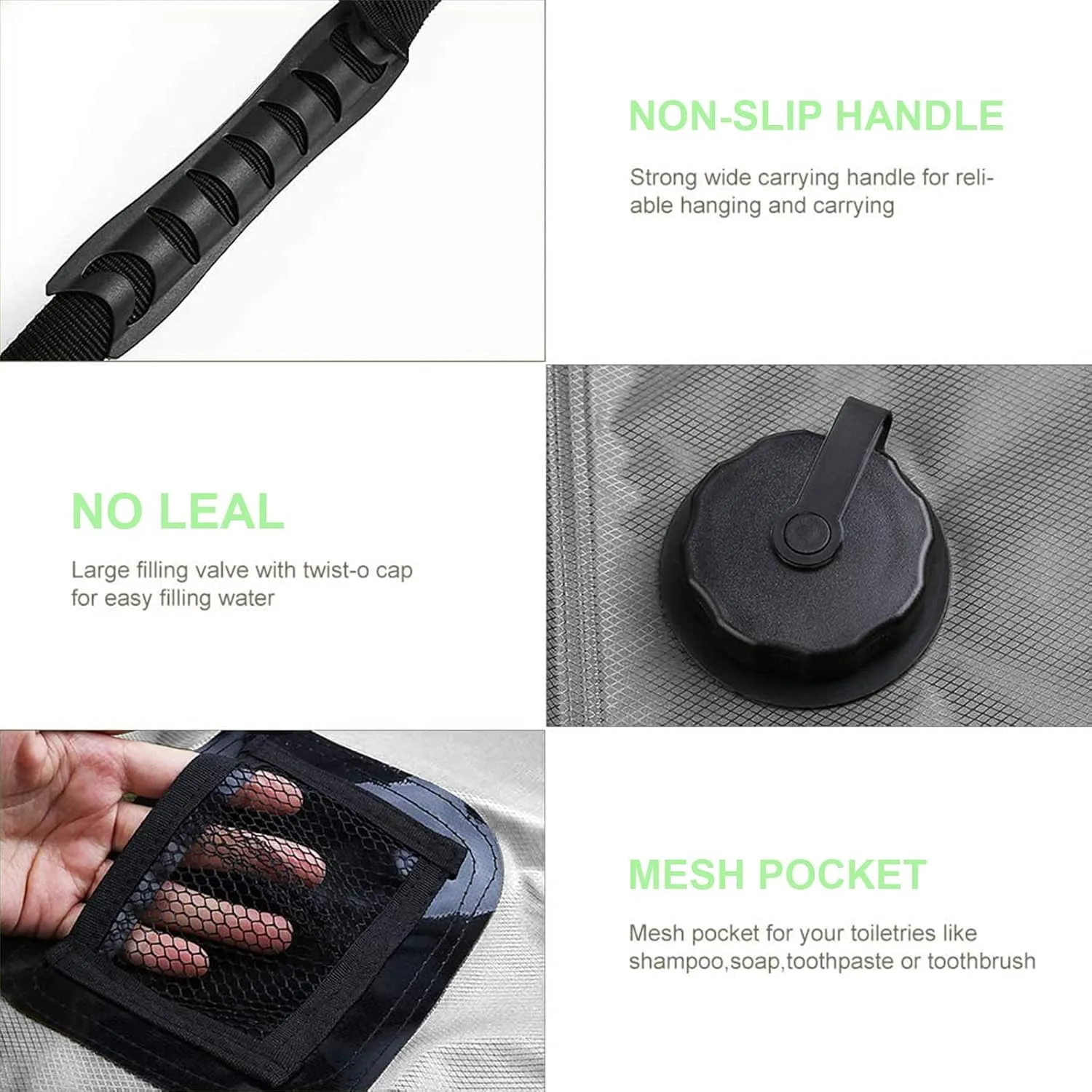 Solar Shower Bag | 5 Gal/20L Solar Heating Camping Shower Bag | Removable Hose | On-Off Switchable Shower Head | Ducha Portatil | Traveling Shower | Portable Shower for Beach Swimming, Hiking