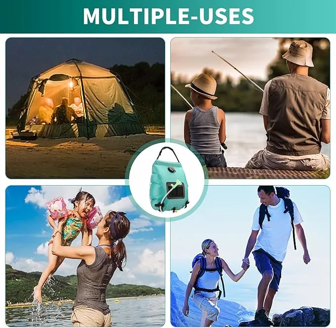 Solar Shower Bag, Solar Heating Camping Shower Bag, 5Gal(20L) Portable Camping Shower Bag, with Removable Hose and On-Off Switchable Shower Head, for Outdoor Traveling/Climbing/Hiking/Beach/Swimming