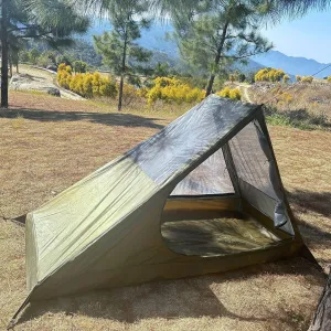 Solo Mesh Tent with 2 Openings Inner Tent for Tarp Waterproof Bathtub Floor for Backpacking Hiking Patio Outdoor Camping Travel