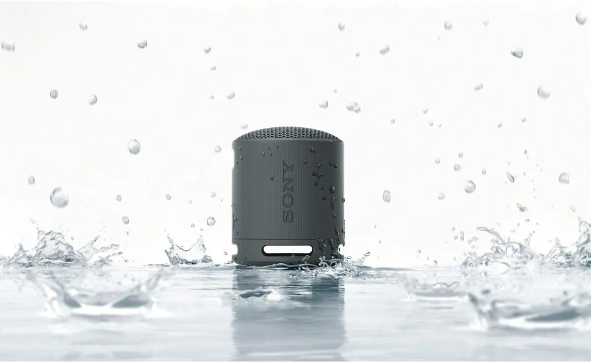 Sony SRS-XB100 Wireless Bluetooth Portable Lightweight Super-Compact Travel Speaker, Durable IP67 Waterproof & Dustproof Shower Speaker, 16 Hour Battery, Versatile Strap, & Hands-free Calling, Black