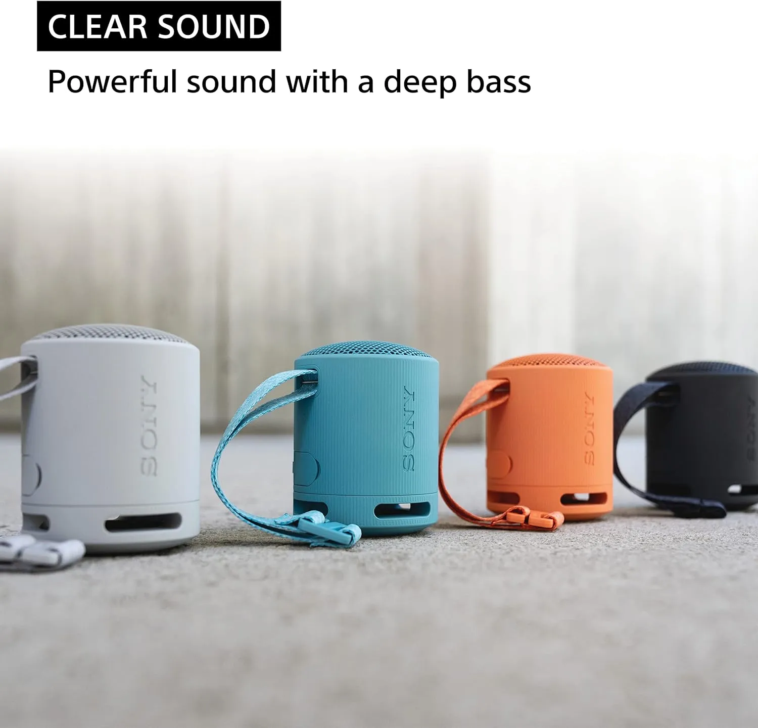 Sony SRS-XB100 Wireless Bluetooth Portable Lightweight Super-Compact Travel Speaker, Durable IP67 Waterproof & Dustproof Shower Speaker, 16 Hour Battery, Versatile Strap, & Hands-free Calling, Black