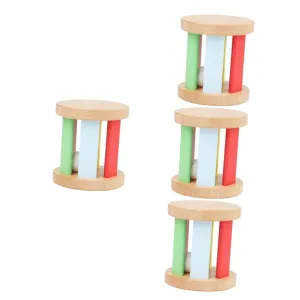 Sosoport Montessori Wooden Rattle Roller for Boy Girl Safe Early Education Instrument for Sensory Play Lightweight Musical Plaything for Indoor Outdoor Use Present for Showers Birthdays