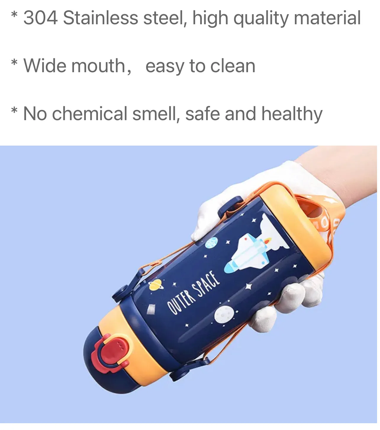 Space Vacuum Flask with 2 Caps