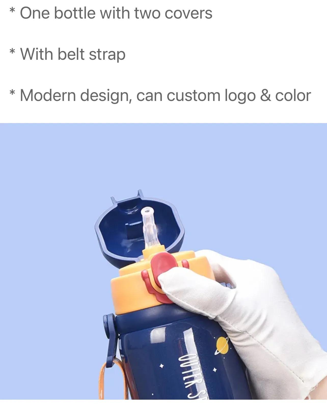 Space Vacuum Flask with 2 Caps