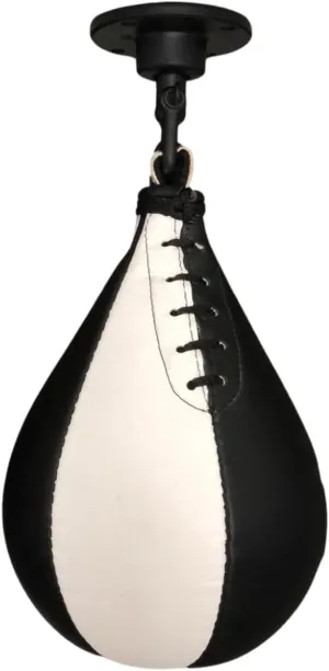 Speed Bag Boxing Ball with Hanging Swivel Set – Hand-Stitched Rexine Punching Bag with Latex Bladder, Fitness, Home Gym & Boxing Workouts, Swivel Compatible