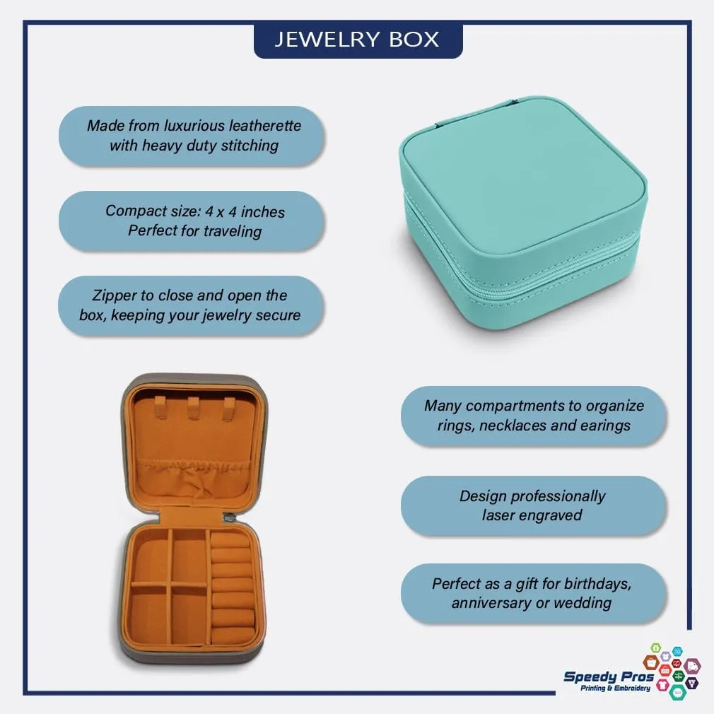 Speedy Pros Engraved Leather Jewelry Box I Want My Toes and My Butt in The Sand Nature Ocean & Beach Travel Earring Case for Women Chill