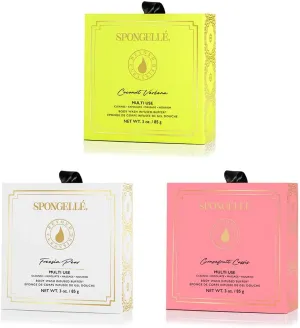 Spongelle Wild Flower Buffer Body Scrubber with Box | Bath & Shower Loofah for Women | Exfoliator with Body Wash Infused | 14  uses (Coconut Verbena, Grapefruit Cassis, Freesia Pear)