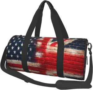 Sports Duffel Bag American-British-Flag-Wall Foldable Travel Tote Bag Weekender Sleepover Carry On Bag
