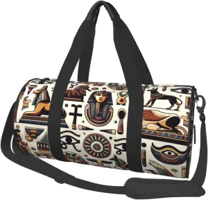 Sports Duffel Bag Ancient-Egypt-Art Foldable Travel Tote Bag Weekender Sleepover Carry On Bag