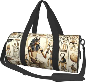 Sports Duffel Bag Ancient-Egyptian-Hieroglyphs Foldable Travel Tote Bag Weekender Sleepover Carry On Bag