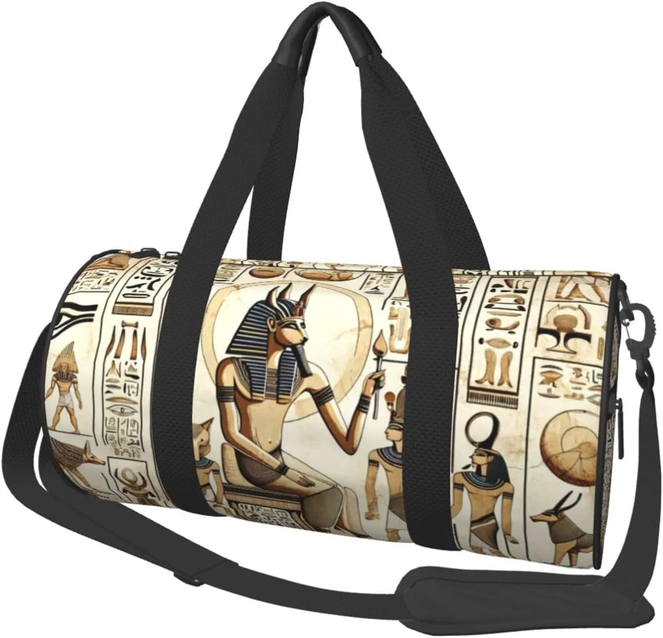 Sports Duffel Bag Ancient-Egyptian-Hieroglyphs Foldable Travel Tote Bag Weekender Sleepover Carry On Bag