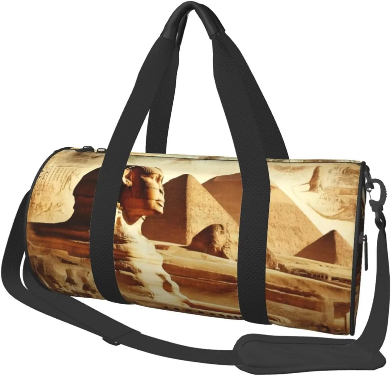 Sports Duffel Bag Ancient-Egyptian-Sphinx-Pyramids Foldable Travel Tote Bag Weekender Sleepover Carry On Bag