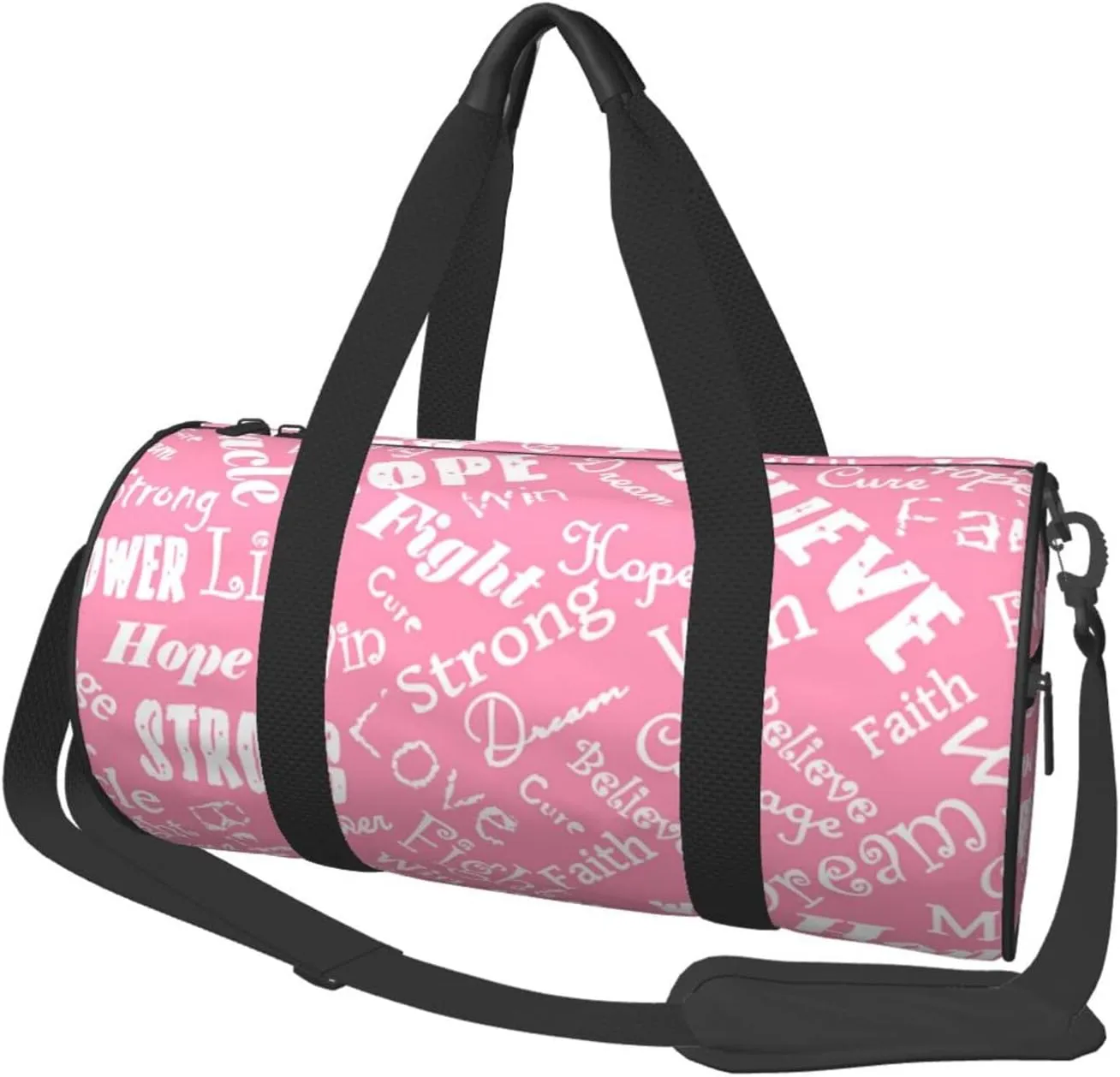 Sports Duffel Bag Breast-Cancer-Awareness Foldable Travel Tote Bag Weekender Sleepover Carry On Bag