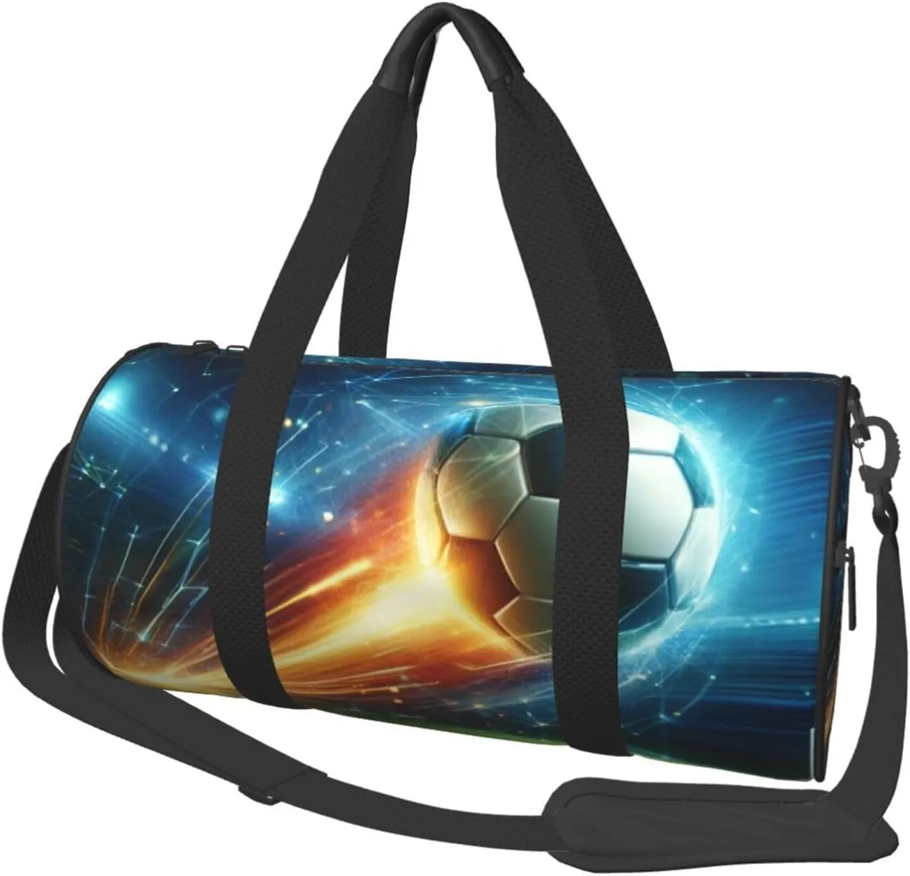 Sports Duffel Bag Dynamic-Soccer-Moment Foldable Travel Tote Bag Weekender Sleepover Carry On Bag