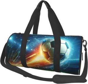 Sports Duffel Bag Dynamic-Soccer-Moment Foldable Travel Tote Bag Weekender Sleepover Carry On Bag