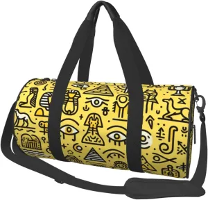 Sports Duffel Bag Gold-Horus-Pharaohs-Egypt Foldable Travel Tote Bag Weekender Sleepover Carry On Bag