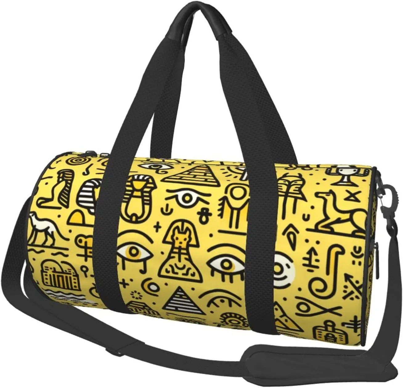 Sports Duffel Bag Gold-Horus-Pharaohs-Egypt Foldable Travel Tote Bag Weekender Sleepover Carry On Bag