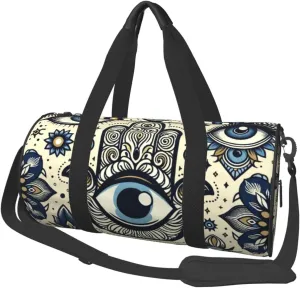 Sports Duffel Bag Hand-Magical-Eye-Amulet Foldable Travel Tote Bag Weekender Sleepover Carry On Bag